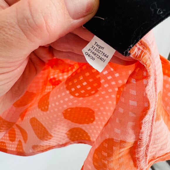 Who What Wear Pink Orange Polka Dot Blouse Fun Summer Top Size XXL - Picture 6 of 9